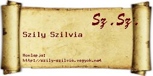 Szily Szilvia névjegykártya